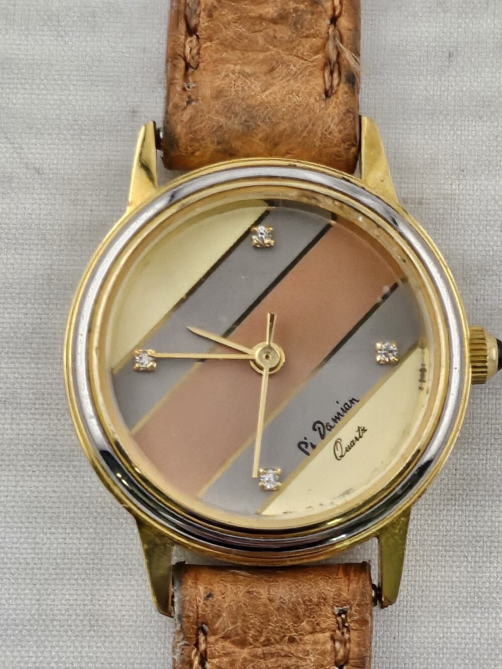 Rare Vintage Pi Damian Ladies Quartz Watch New Battery Runs Great Condition
